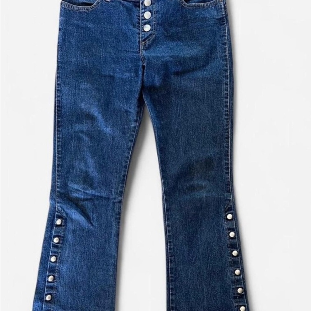 Miss Sixty Dark Blue Flare Jeans with Button Accents
